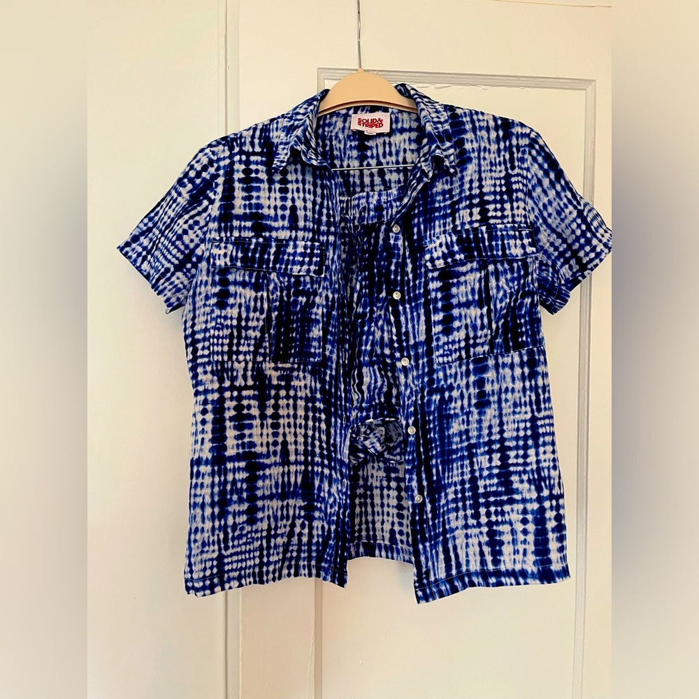 Solid & Striped Linen Matching Shorts And Shirt S… - image 1